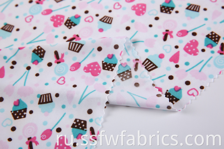 Cute Ice Cream Pattern Fabric